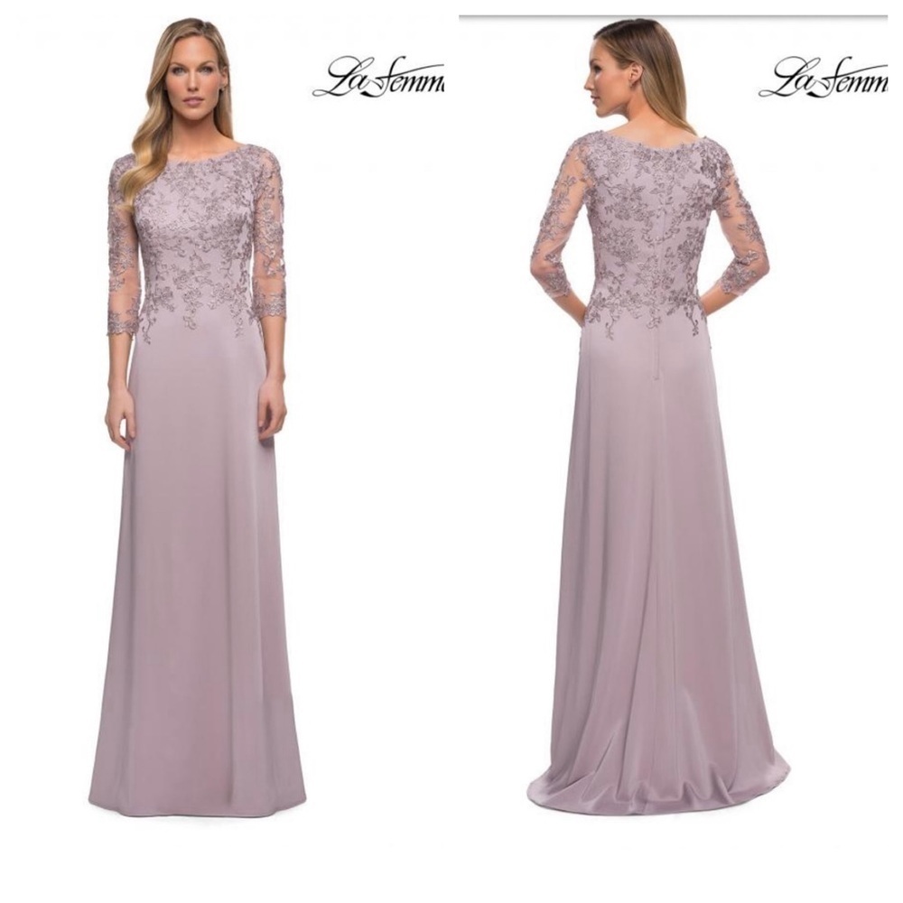 La Femme 29251 Mother of The Bride Embroidered A-line Gown Dress Size 18 NWT